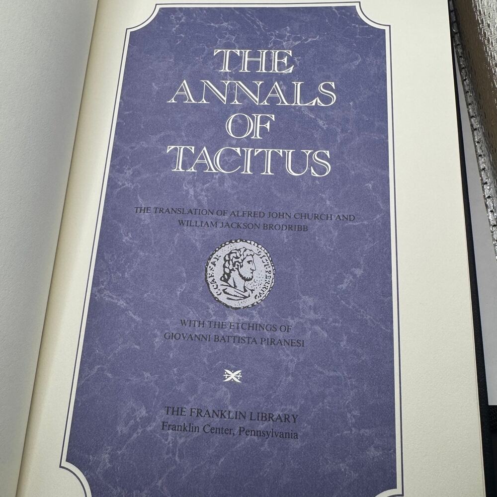 Franklin Library Annals of Tacitus 1982 Hardcover Piranesi Illustrated